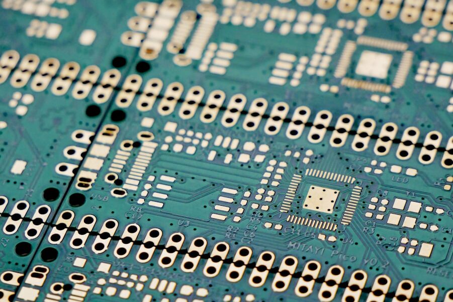 a close up of a printed circuit board