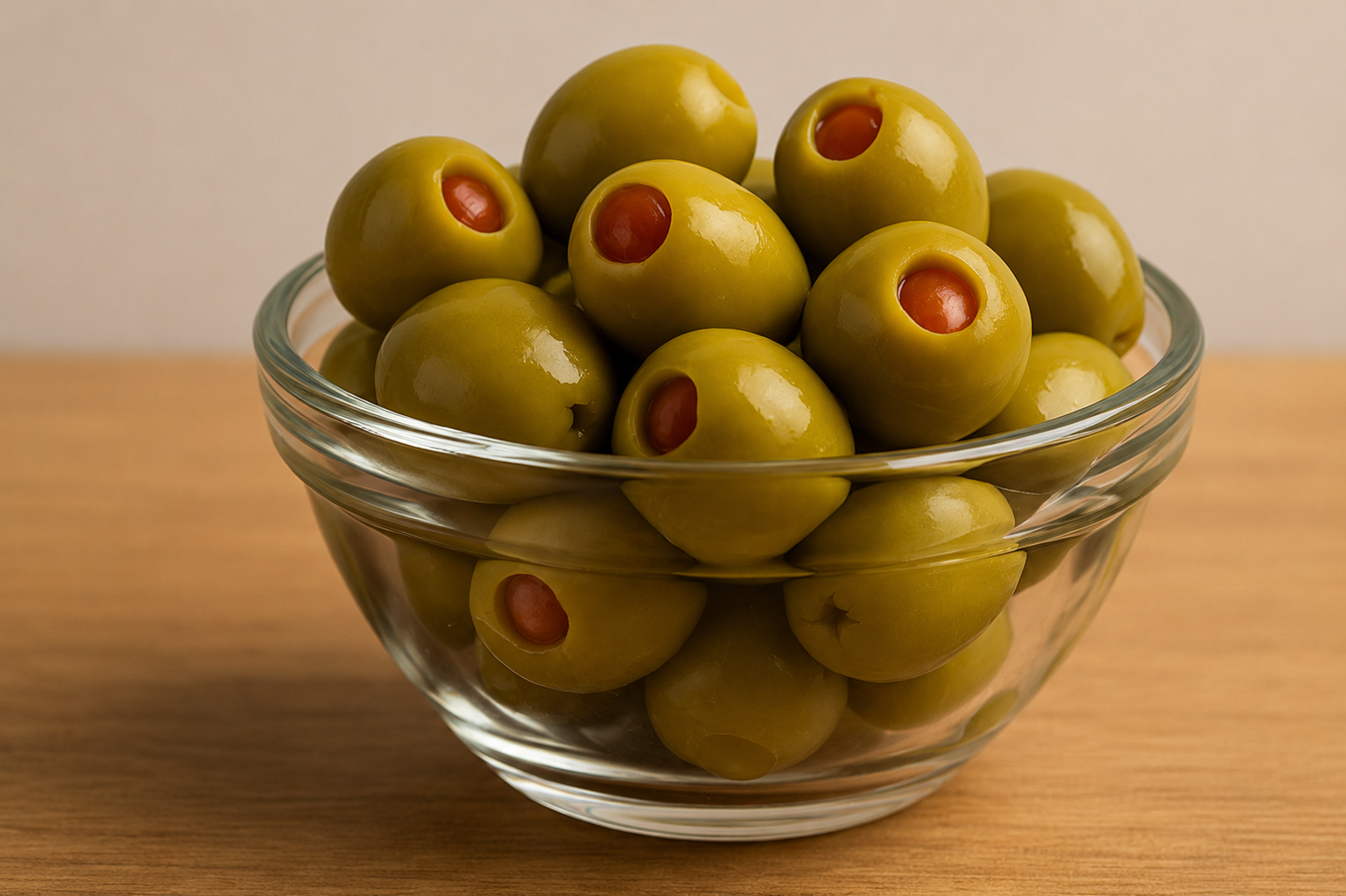 olivas rellenas de pimiento con menos sal